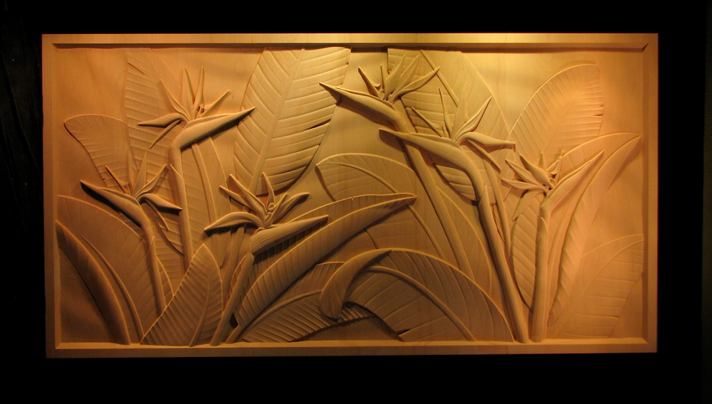 Carved Panel Bird of Paradise