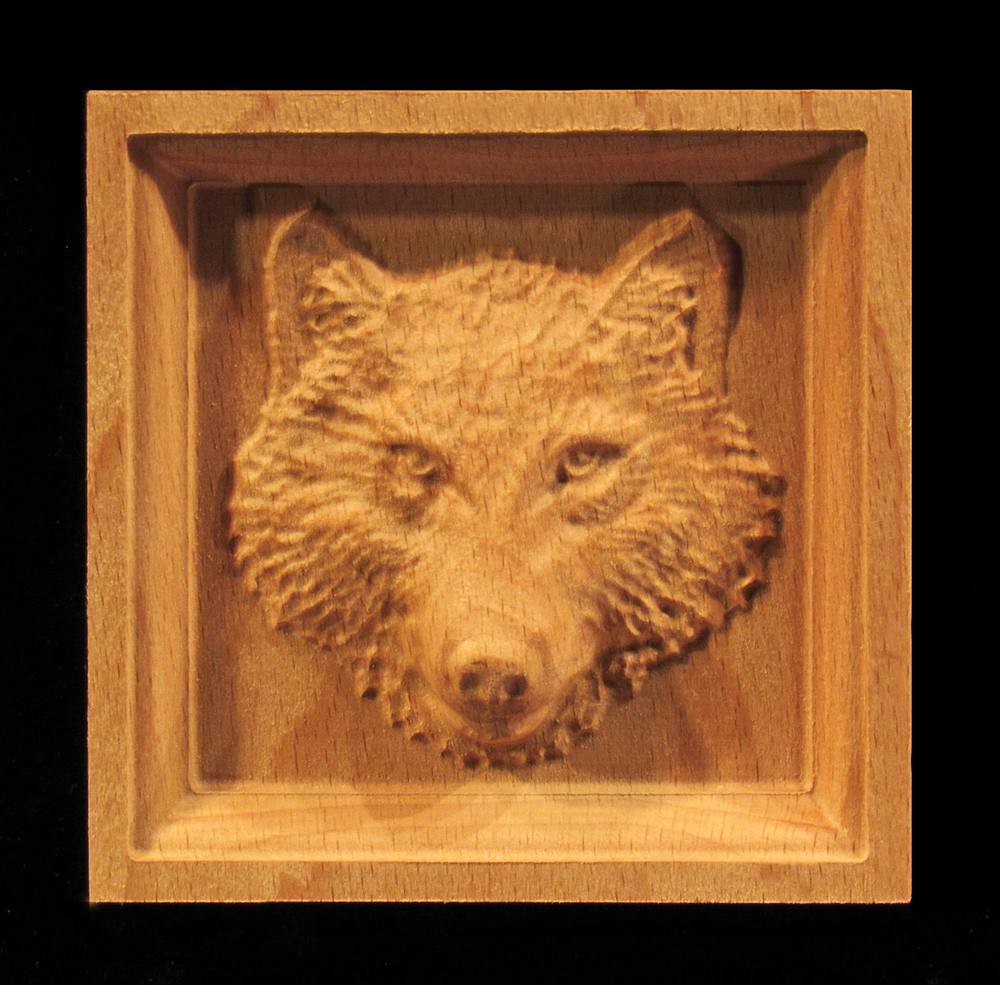 Corner Block - Wolf with Closed Mouth