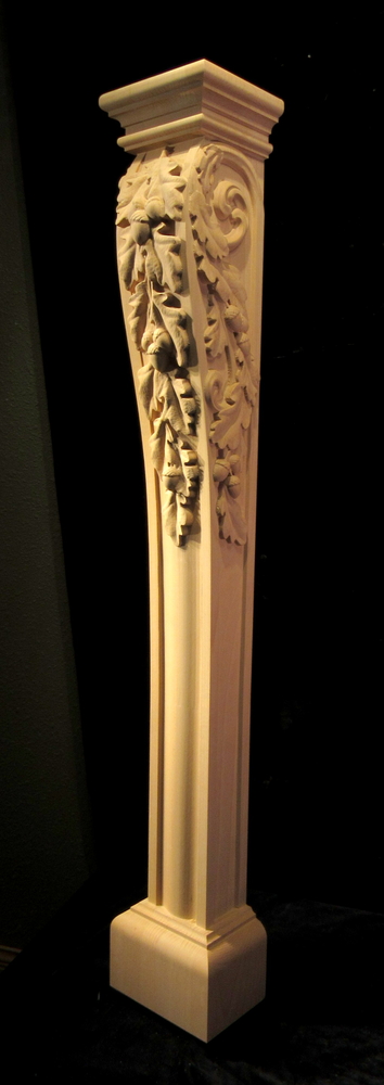 Fireplace Leg - Oak Leaves | Columns, Legs, Capitals,  Newel Posts and Balusters