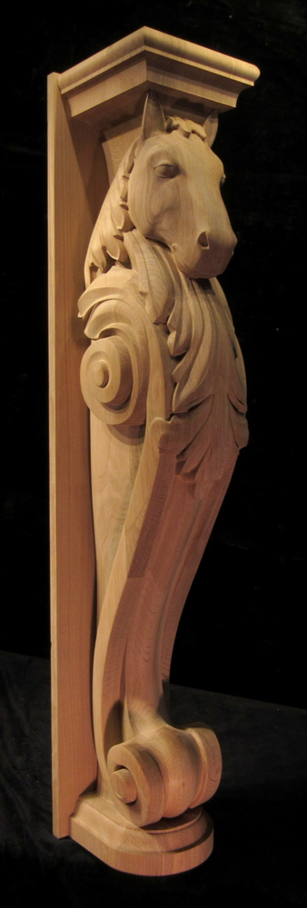 Carved Horse Mantel Post 49