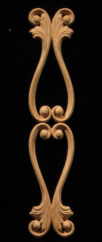 Carved Wood Onlay Applique - Carved Volutes Set