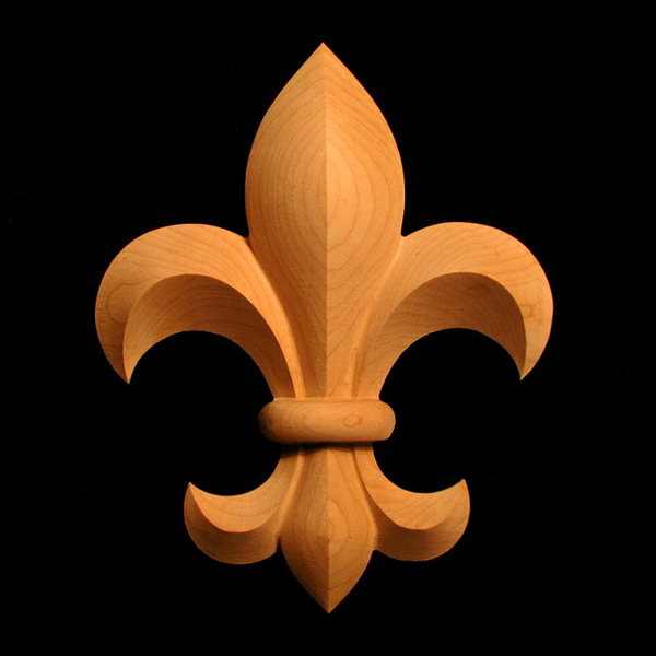 Onlay - Fleur de Lis #1 Carved Wood