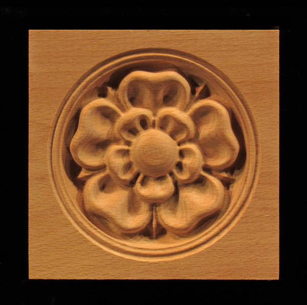 Image Corner Block - Tudor Rose - Round Inset