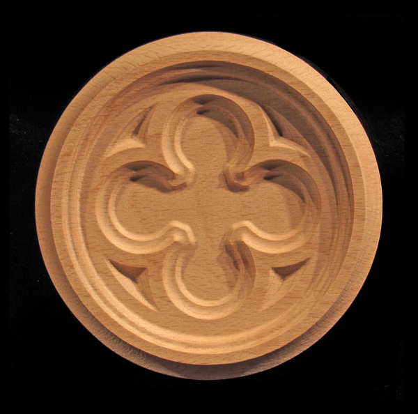 Rosette - Gothic Quatrefoil carved wood