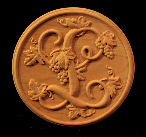 Image Monogrammed Medallion with Grapes