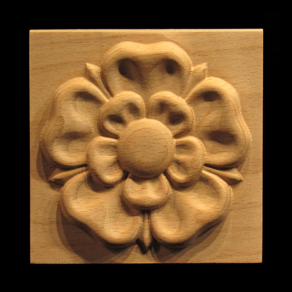 Block - Carved Rose carved wood