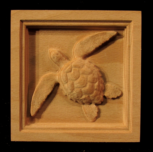 Block - Sea Turtle carved wood