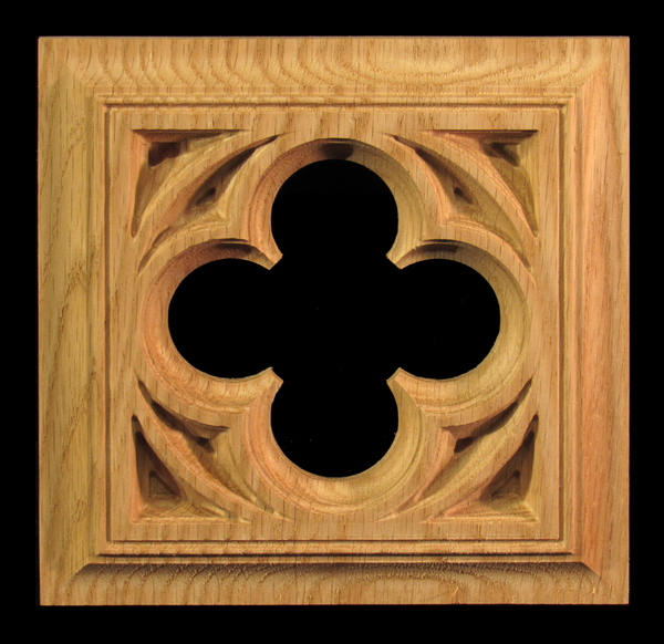 Image Plaque - Gothic Quatrefoil Square Pierced