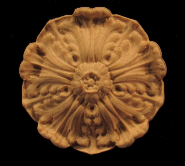 Rosette - Dogwood Flower carved wood