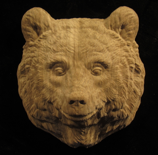 Carved Lion Head Wood Onlay | Regal Lion Head Carved Onlay