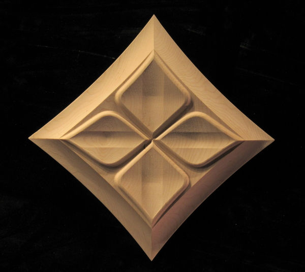 Carved Wood Medallion -Contemporary Diamond